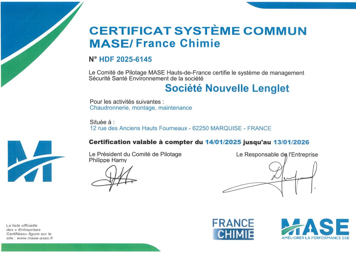 Certification MASE 2025